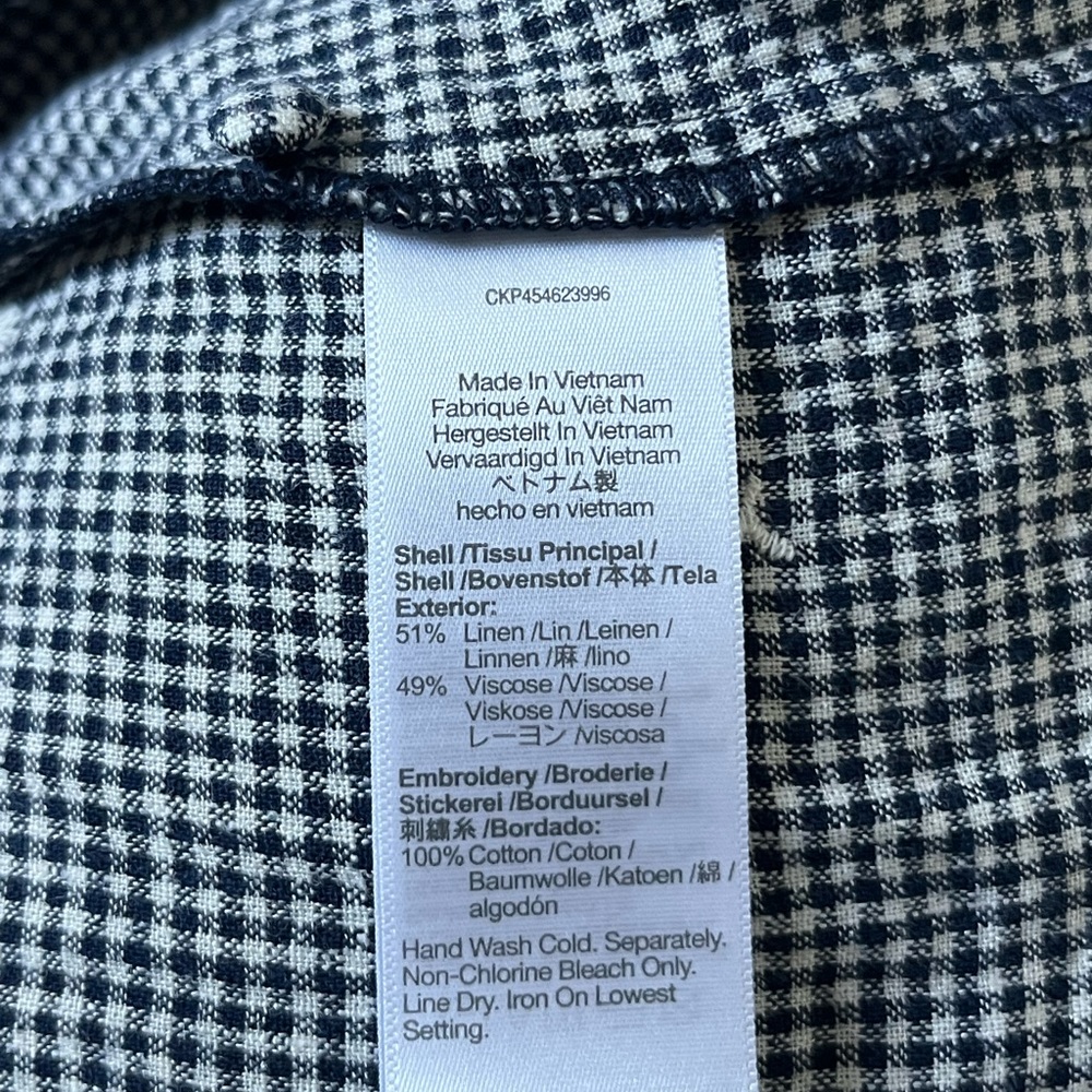 Madewell Embroidered GIngham Shirred Puff Sleeve Top - Picture 11 of 11